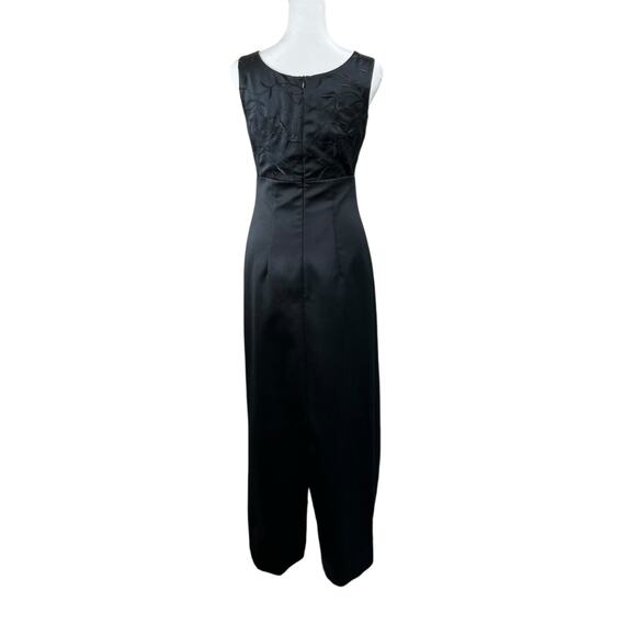 Bebe Moda Black Satin Sleeveless Twist Strap Square Neck Floor Length Gown XS/6 - Picture 2 of 13